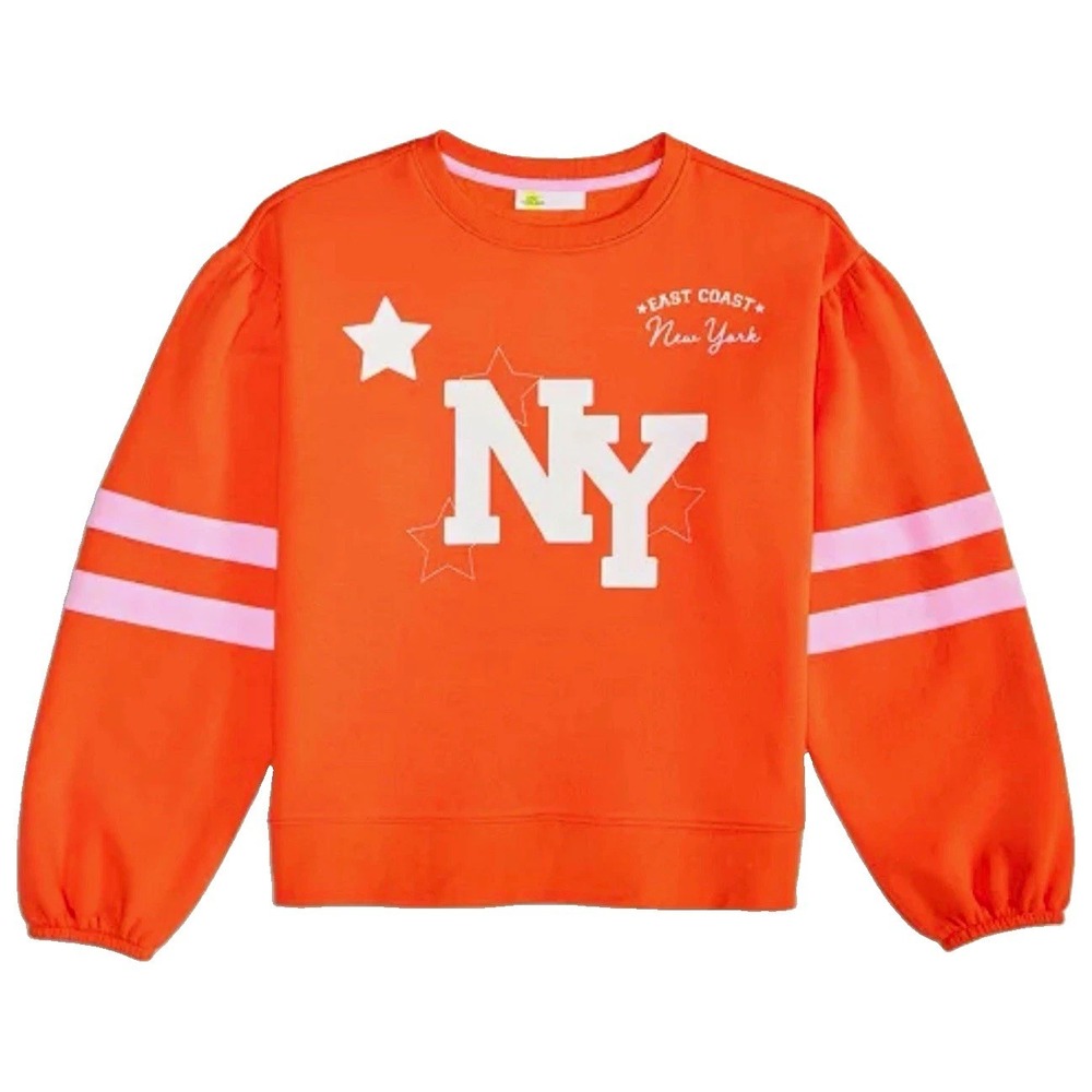 NEW Epic Threads Unisex Kids Orange NY New York Graphic Logo Sweatshirt L(14-16)